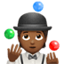 🤹🏾 person juggling: medium-dark skin tone display on Apple